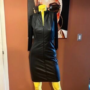 Tristan Midnight Black Leather Dress